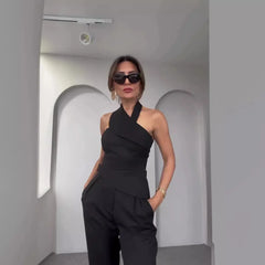 Halter Slim Pant Suit