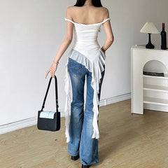 Tassel One Shoulder Trendy Strapless