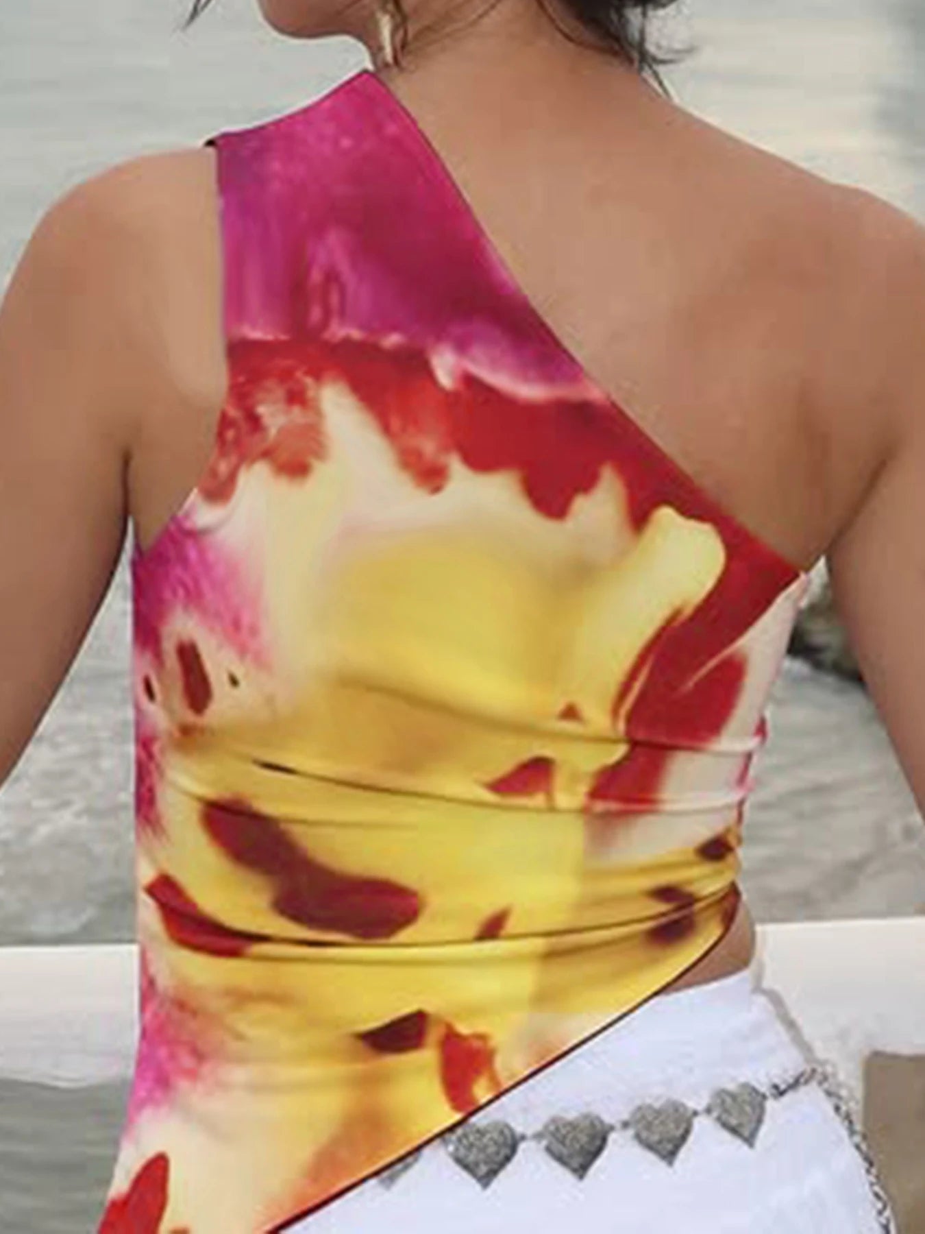 Floral Irregular Sleeveless Sheer Top Secondary image