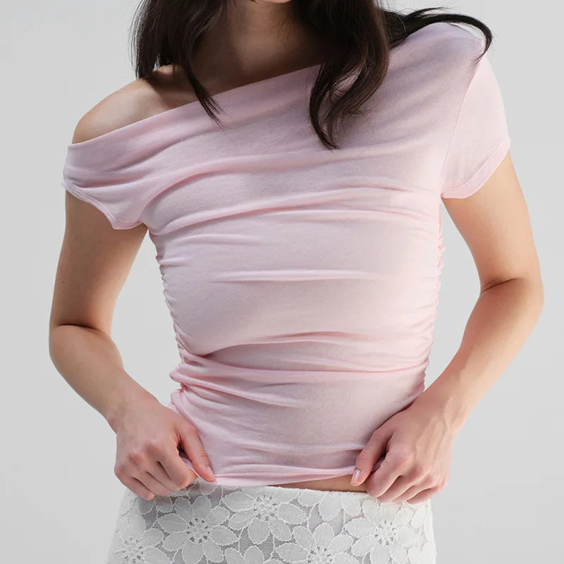 Skew Collar Slim Fit Tee Strapless Main image