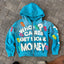 Letter Print Zip Up Hoodie