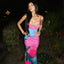 Spaghetti Strap Printed Sleeveless Backless Slip Dress