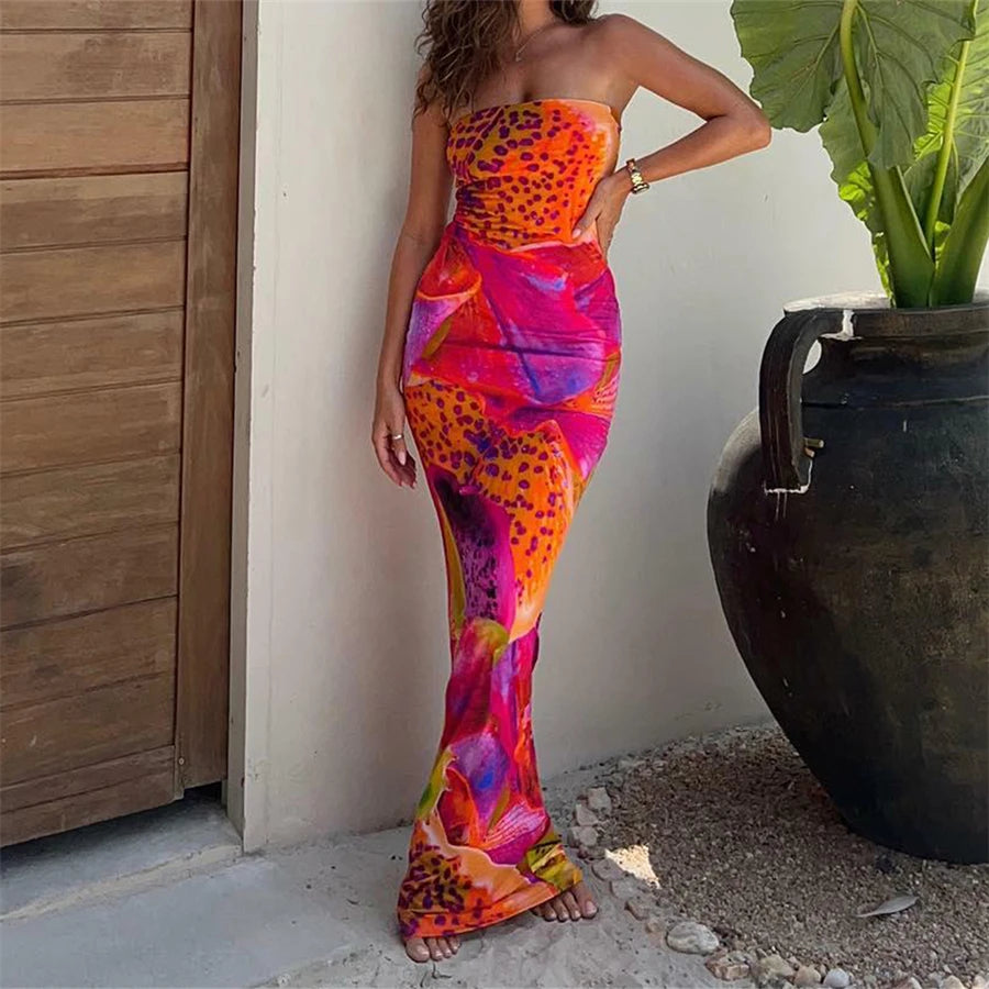 Leopard Print Strapless Maxi Dress Secondary image