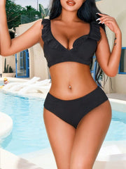 Stripe High Waist Two Piece Swim Sets