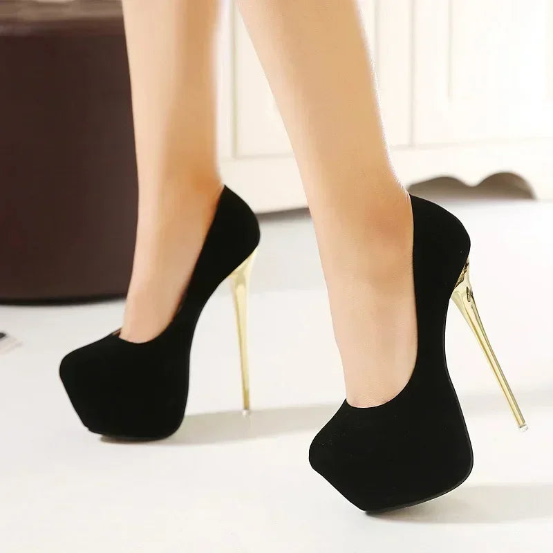 Club Black High Heel Waterproof Stripper Flock High Heel Main image