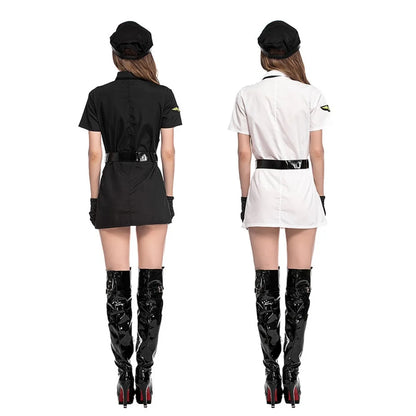 Sexy Female Pilot Captain Nightclub Cop Dance Show Halloween Cosplay Costume