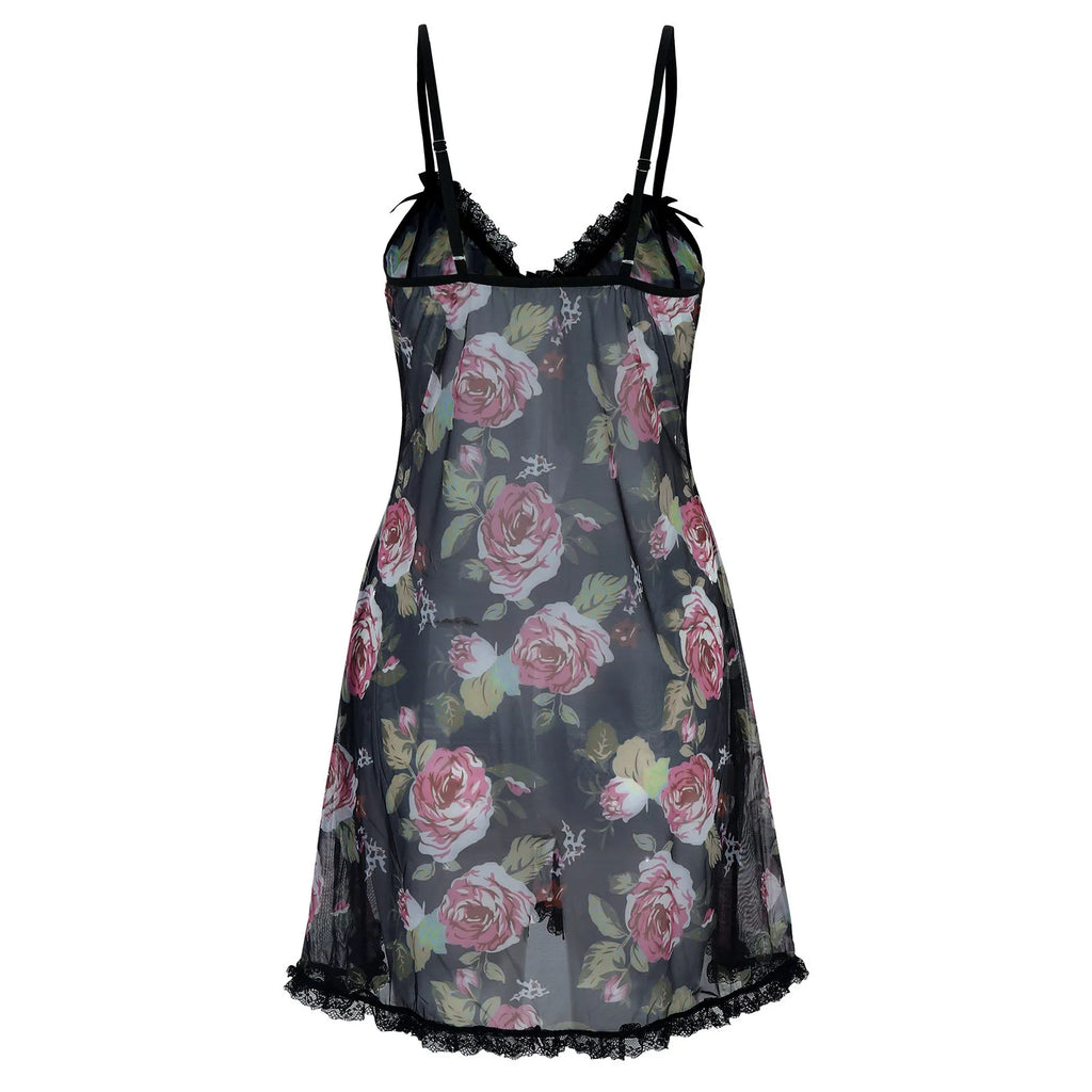 Halter Neck Metal Backless Sleeveless Mini Flowers Printed Party Short Vestidos Dress