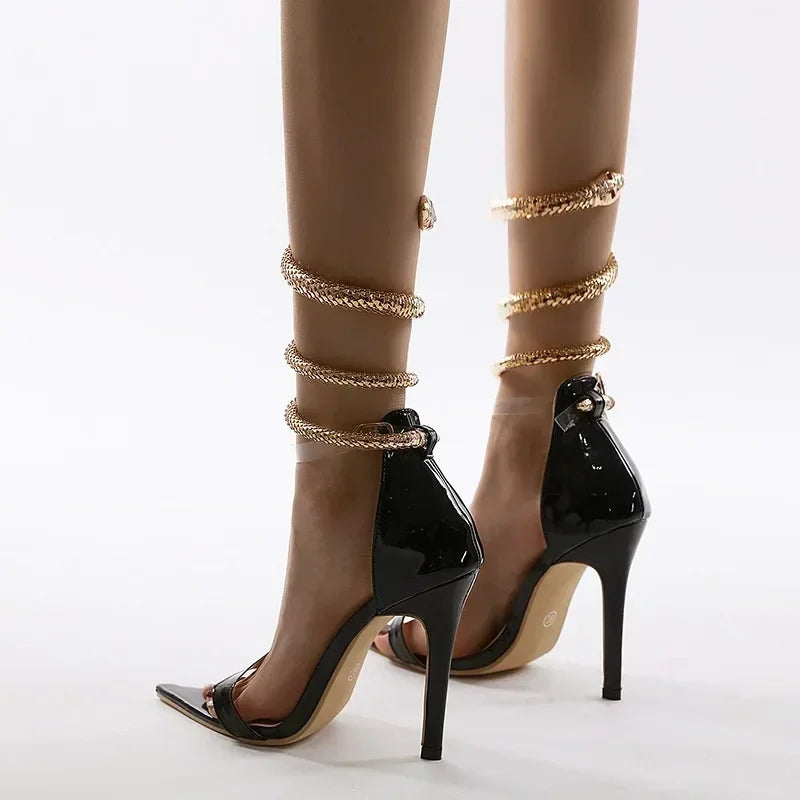 Modern Sweet Butterfly-knot  Rhinestone Silk Ribbon Thin High Heeled High Heel Secondary image