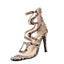 Peep Toe PVC Transparent Serpentine Leather Patchwork High Heel