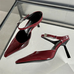 Pointed Toe Slingback Thin Heels Slide Fashion Designer High Heel