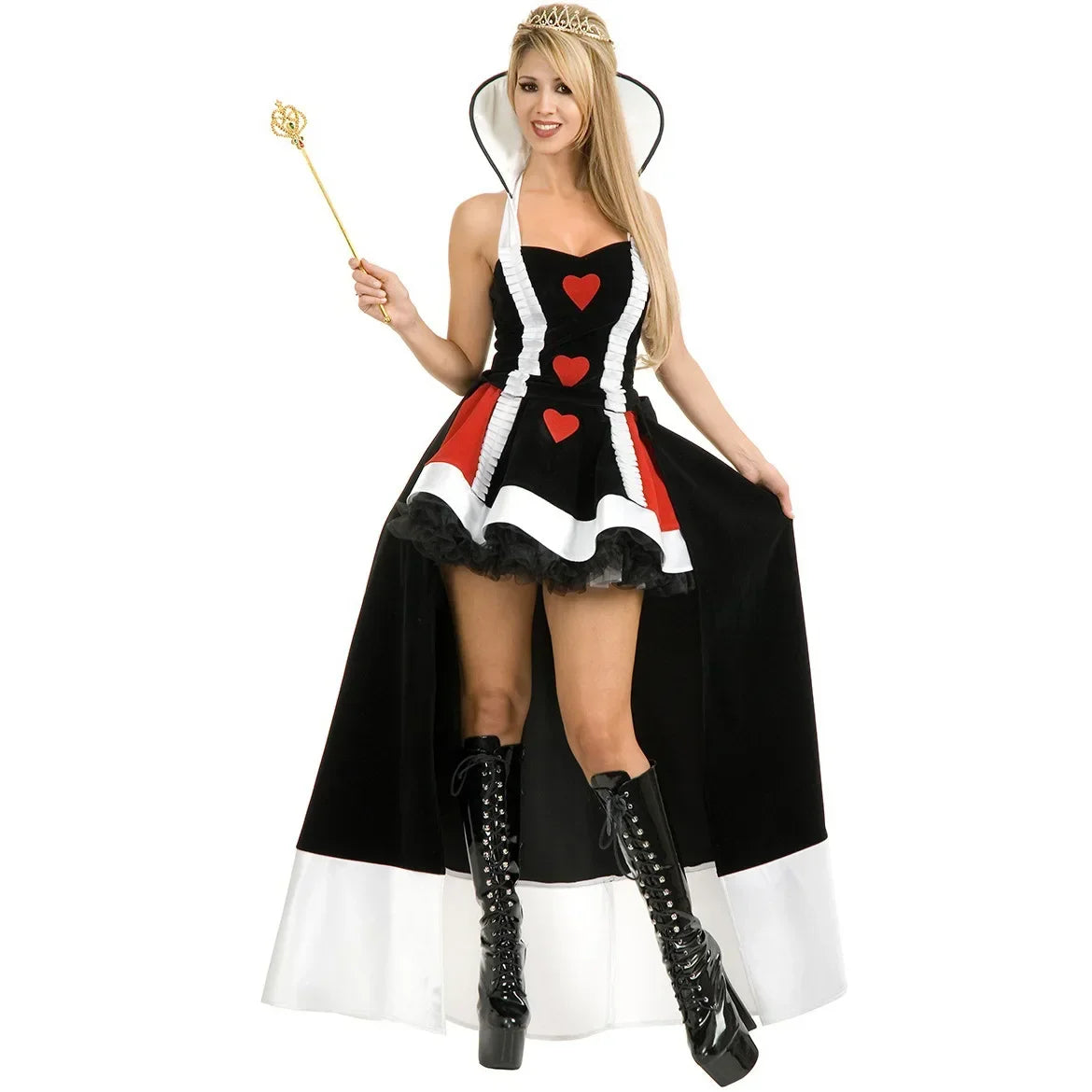 Queen of Hearts Fantasy Party Sexy Costume Women Halloween Carnival Costume