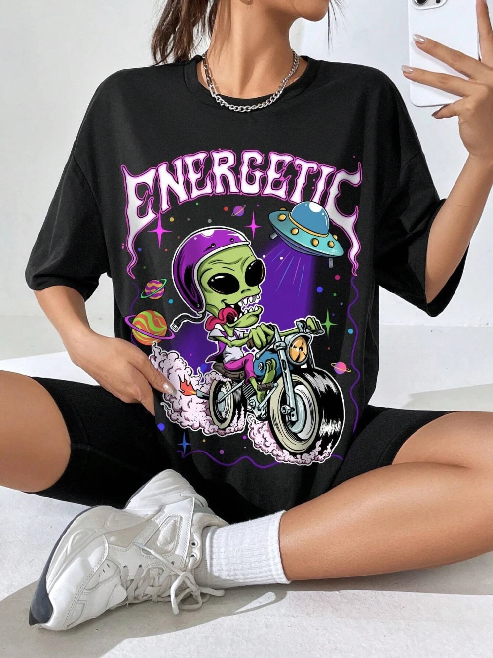 Alien Racing Graphic Cotton T-shirt Main image