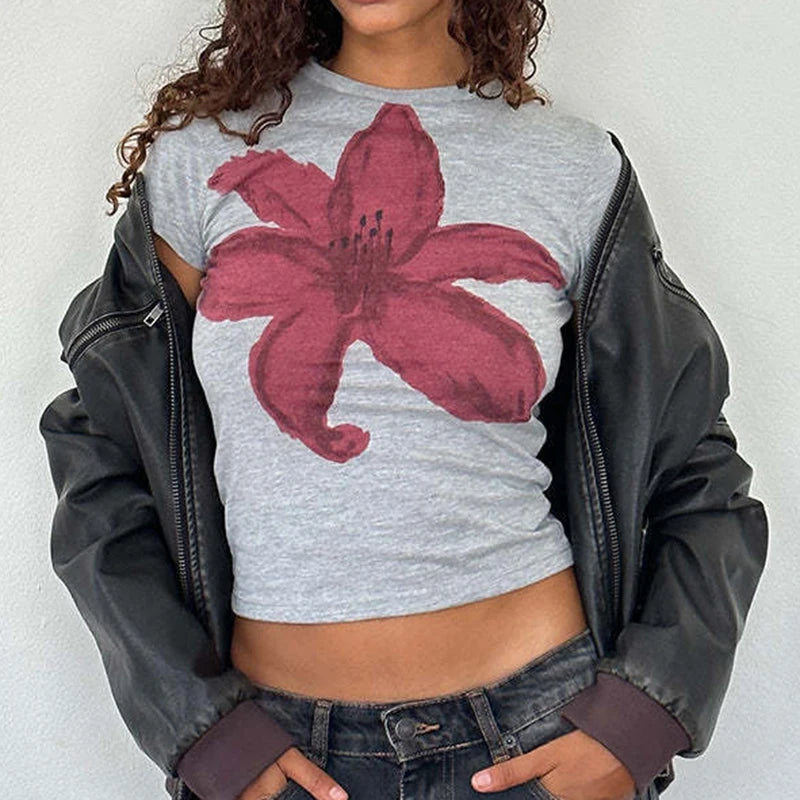 Floral Print Slim Fit Crop Top Main image