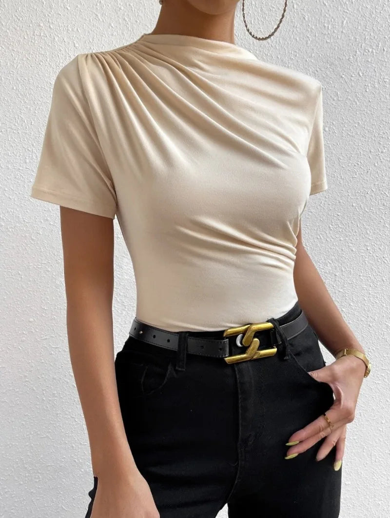 High Neck Slim Fit Cropped Crop Top Main image