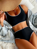 High Waist Lace Push Up Two Piece Swim Sets