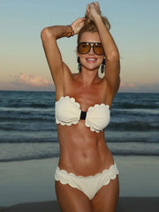 Scalloped Bandage Two Piece Bikini Sets