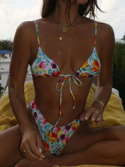 Floral Print High Waist Bikini Sets