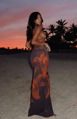 Retro Print Lace-up Thong Cover Up Three Piece Swim Sets