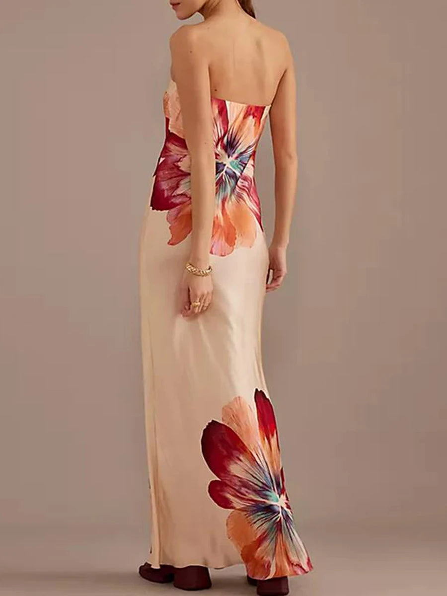 Strapless Backless Party Floral Dress Secondary image