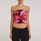 Floral Print Off-Shoulder Strapless