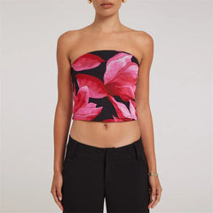 Floral Print Off-Shoulder Strapless