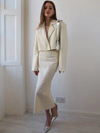 Button Skirt Coat Party Suit