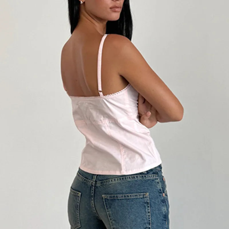 Plain Fashion Bow Harajuku Streetwear Cami Top Secondary image