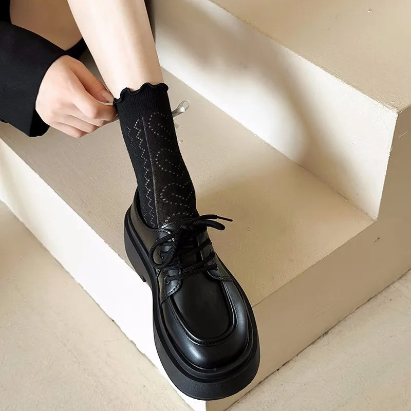 Fur Round Toe Casual Sneakers Platform All-Match Modis Oxfords Derby Loafers Main image