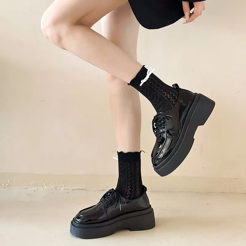 Fur Round Toe Casual Sneakers Platform All-Match Modis Oxfords Derby Loafers Secondary image
