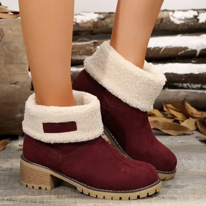 Slip-On Round Toe Plush Warm Comfortable Chunky Snow Boot