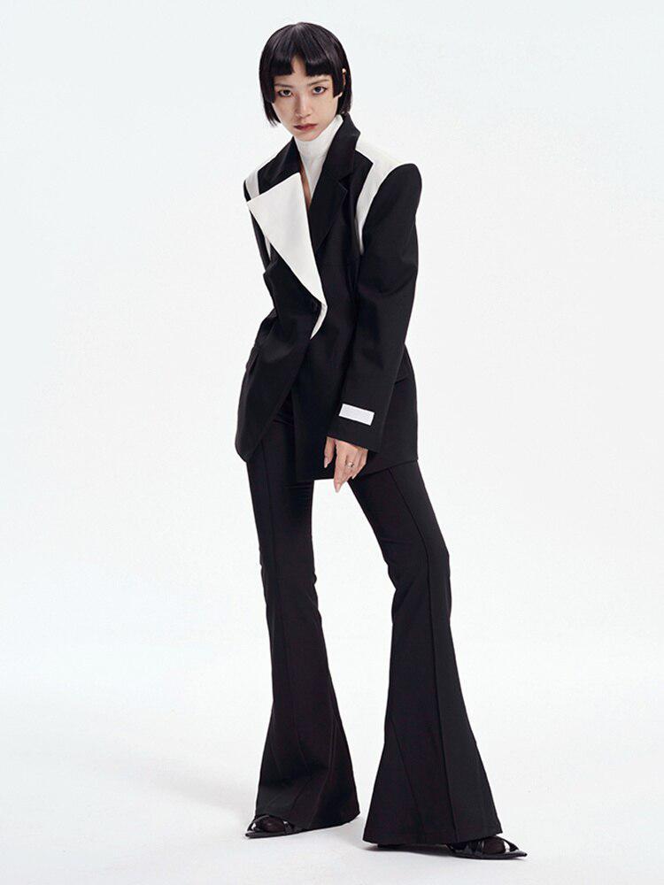 Single Button Color Block Blazer Secondary image