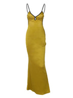 Sleeveless Backless Patchwork Lace Up Cut Out Elegant  Maxi Beach Outfit Midi Dresses
