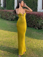 Sleeveless Backless Patchwork Lace Up Cut Out  Maxi Prom Midi Dresses