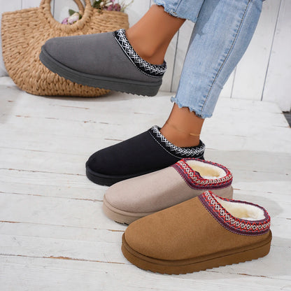 Cashmere Warm Thick Sole Comfortable Half Slipper Snow Boot