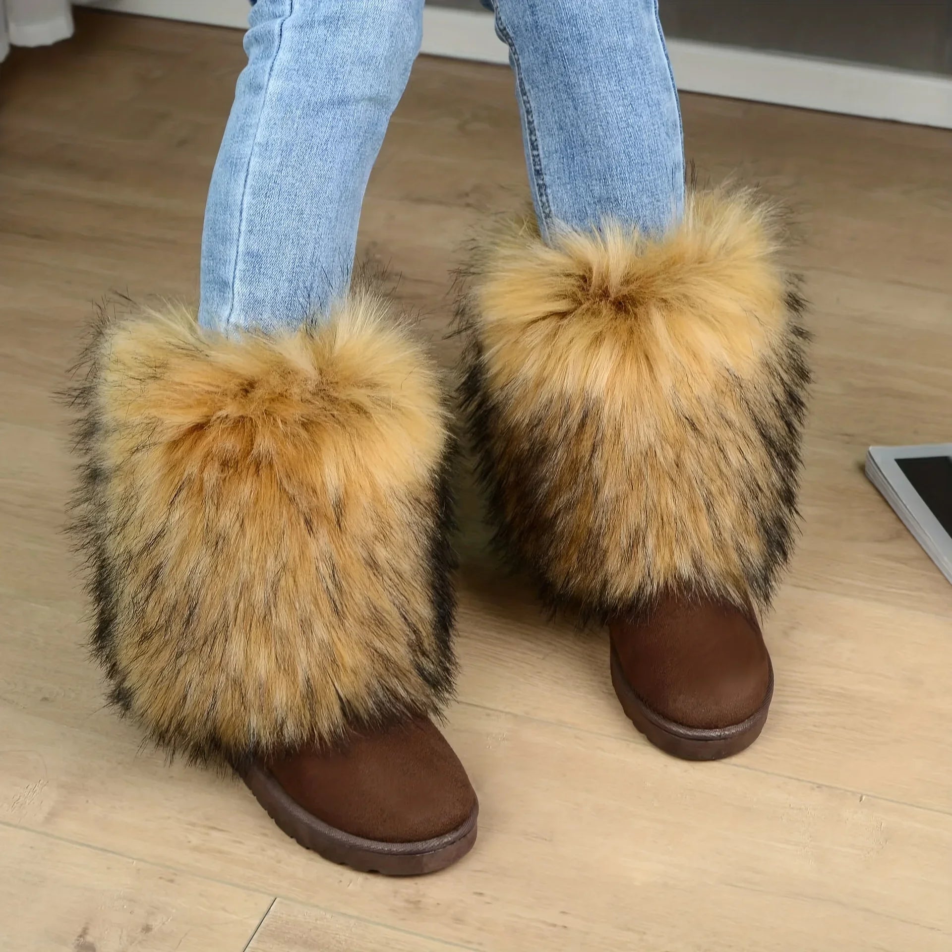 Fluffy Round Toe Thick Bottom Warm Outdoor Non-slip Snow Boot Main image