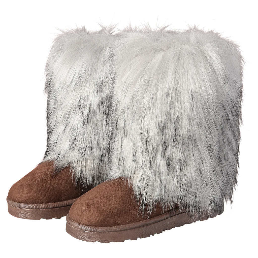 Fluffy Round Toe Thick Bottom Warm Outdoor Non-slip Snow Boot