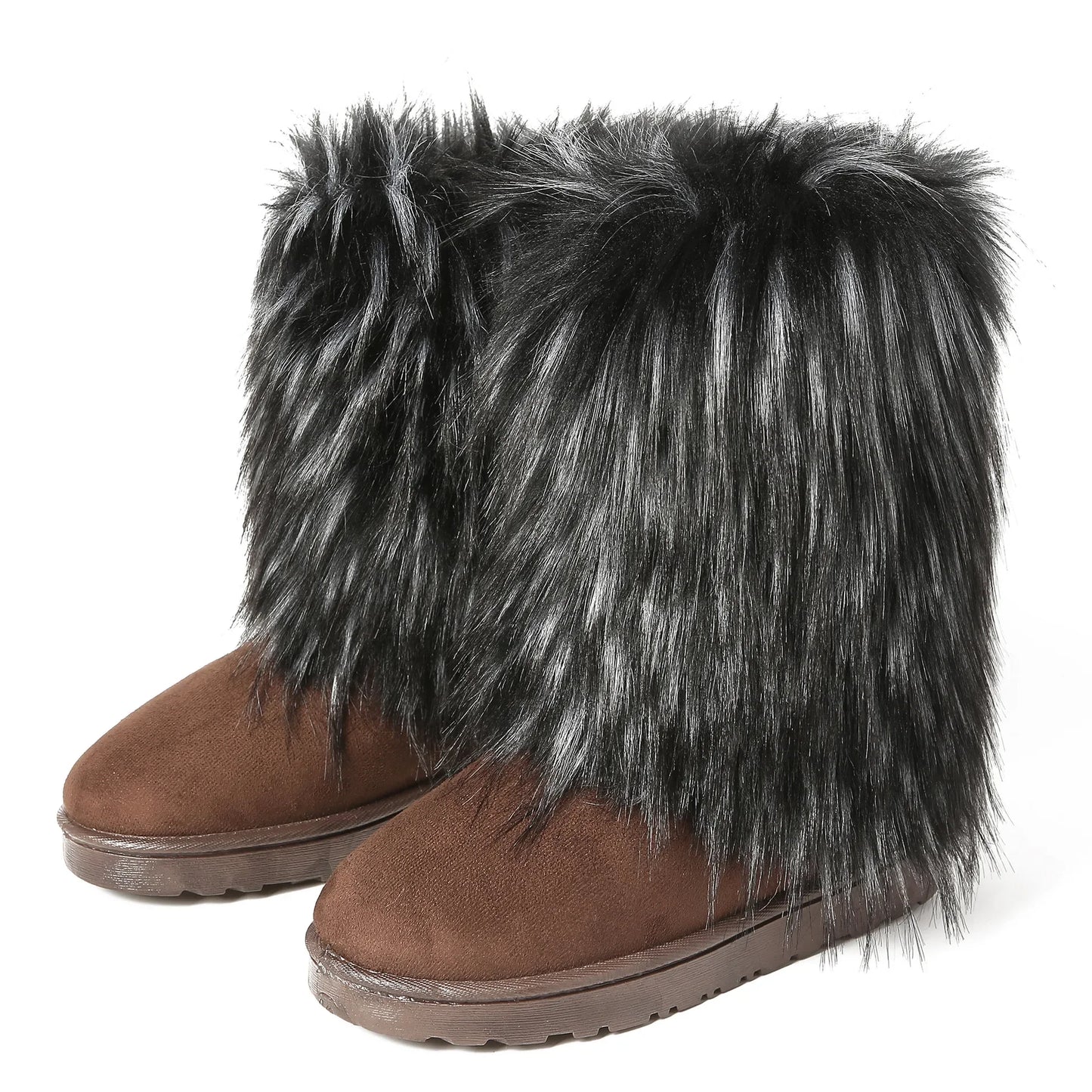 Fluffy Round Toe Thick Bottom Warm Outdoor Non-slip Snow Boot