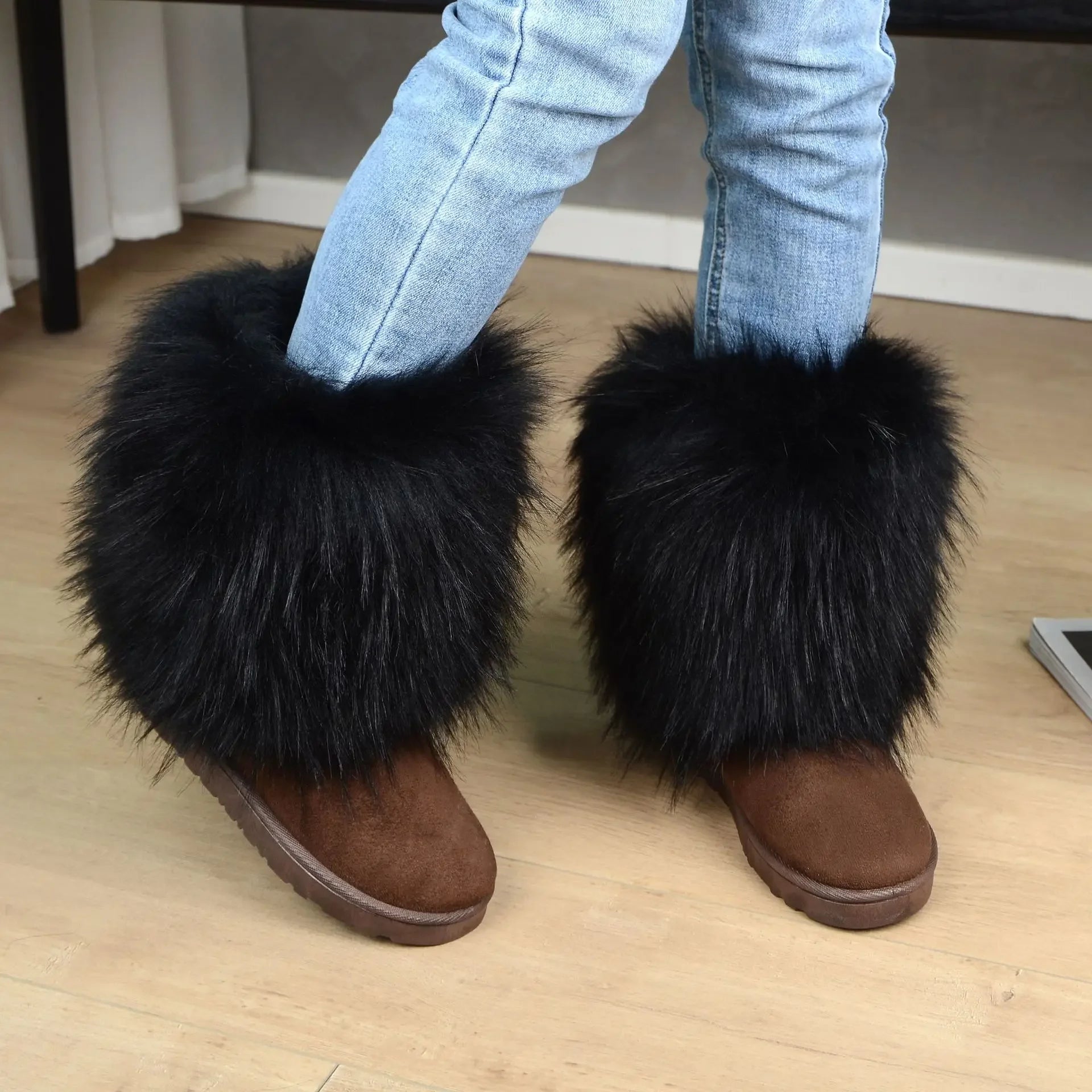 Fluffy Round Toe Thick Bottom Warm Outdoor Non-slip Snow Boot Secondary image