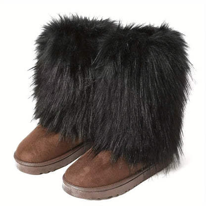 Fluffy Round Toe Thick Bottom Warm Outdoor Non-slip Snow Boot