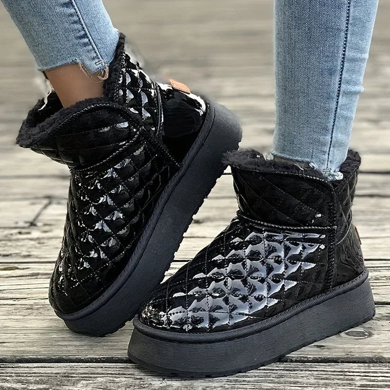 Thicken Slip-on Heighten Waterproof Plush Warm Flat Snow Boot Main image