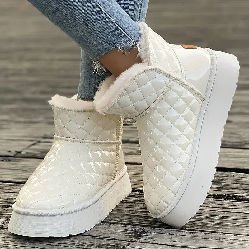 Thicken Slip-on Heighten Waterproof Plush Warm Flat Snow Boot Secondary image