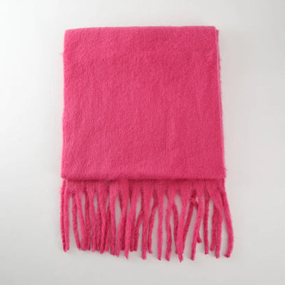 Cashmere Scarves for Women - Thick and Warm Muffler with Tassel Detail