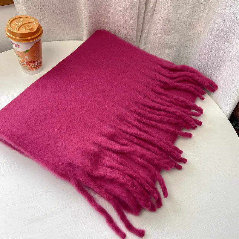 Cashmere Braid Tassel Thick Warm Scarf