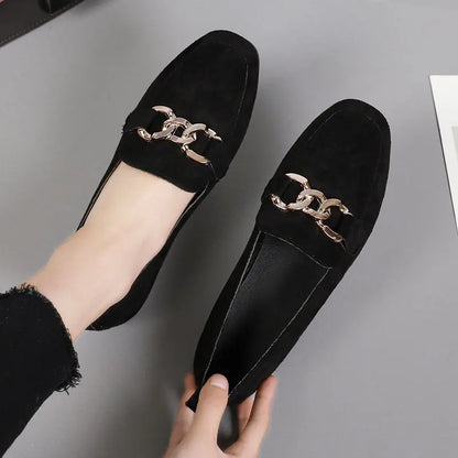 Metal Decor Slip On Fashion Loafers Moccasins Big Size Casual Flats Loafers