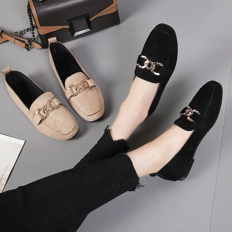 Metal Decor Slip On Fashion Loafers Moccasins Big Size Casual Flats Loafers Secondary image