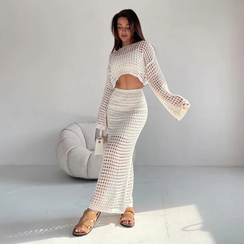 DressBetty - Summer Thin Knit Mesh Hollow-out Skirt Main image