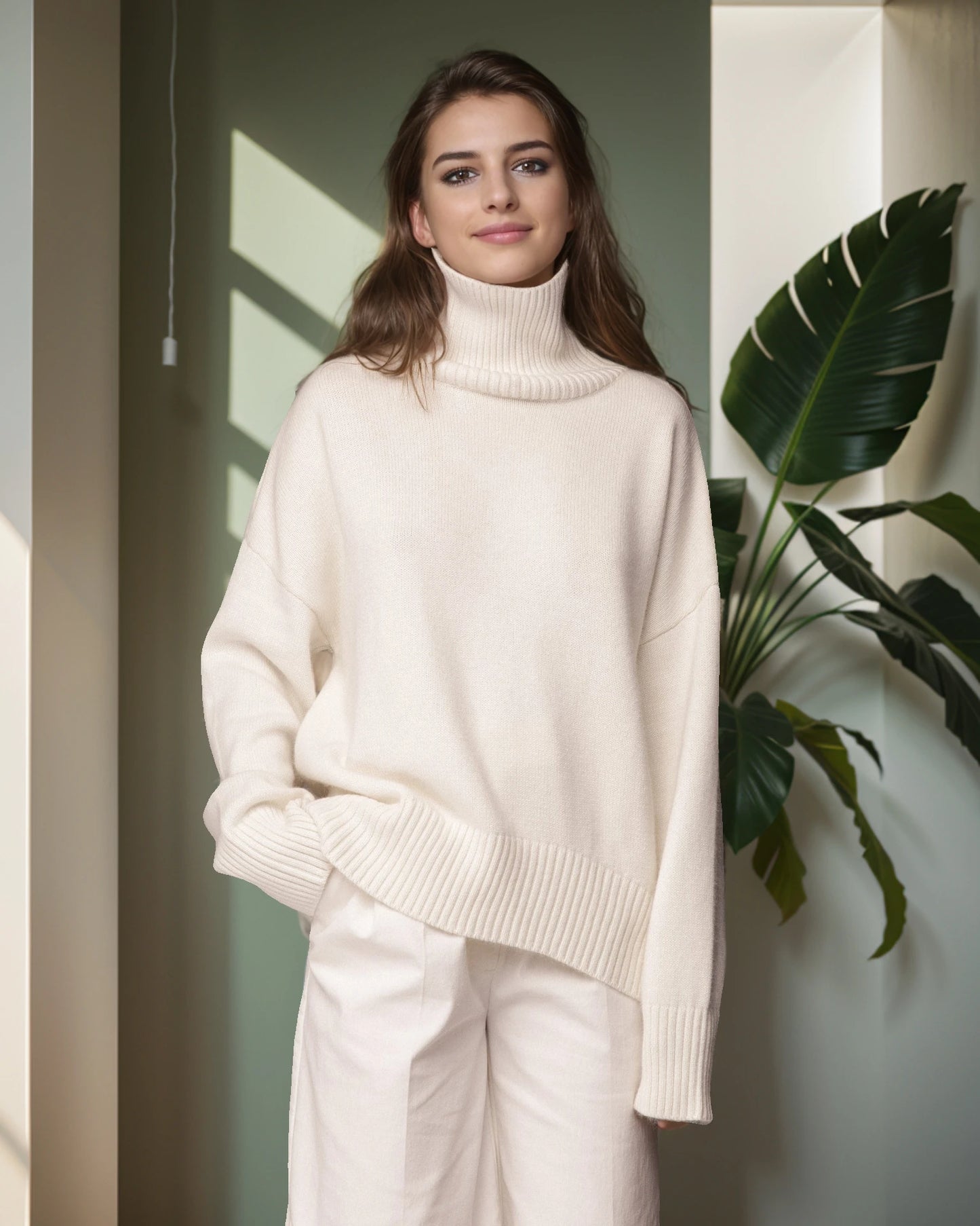 Thickened Knitwear Loose Turtleneck Warm Solid Pullover Sweater