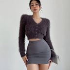 Summer Mini Black  Elastic High Waist Skinny Bodycon Micro Skirt