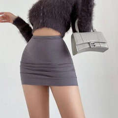 Summer Mini Black  Elastic High Waist Skinny Bodycon Micro Skirt