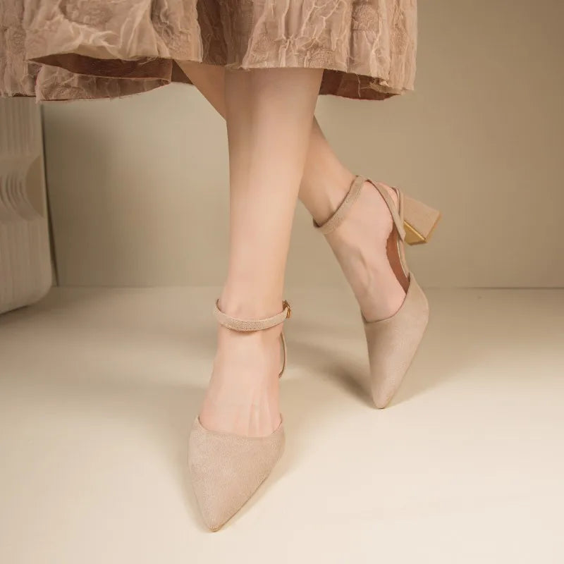 Lace Pointed Toe Elegant Stiletto New Party Low Heel Pumps Secondary image
